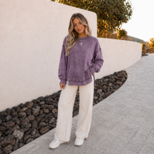 Valerian Mineral Wash Side Slit Sweatshirt