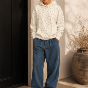 Blue Ditsy Floral French Terry Hoodie