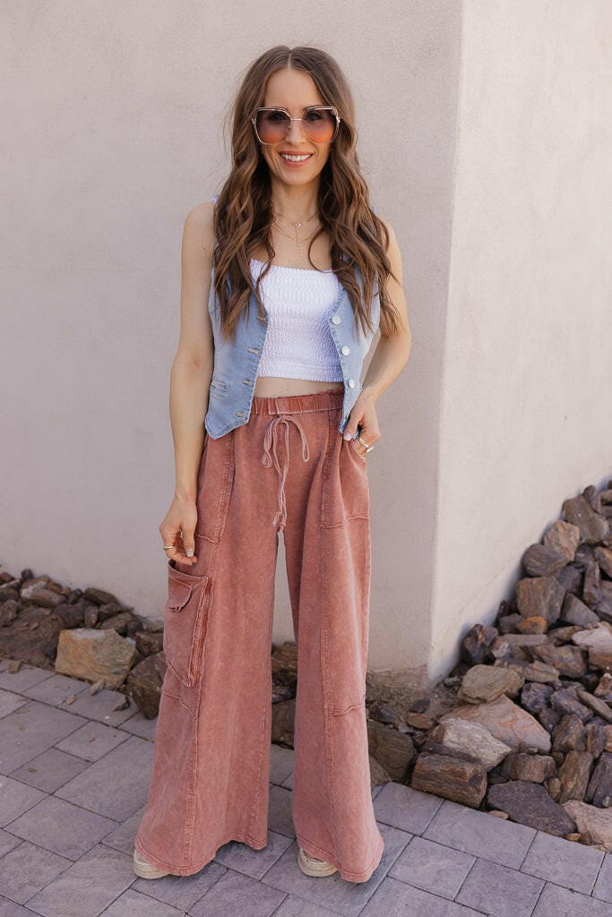Blue Denim Button-Up Draped V-Neck Vest - Image 8