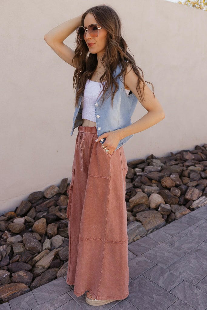 Blue Denim Button-Up Draped V-Neck Vest - Image 16