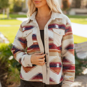 Aztec Button-Up Western Shacket
